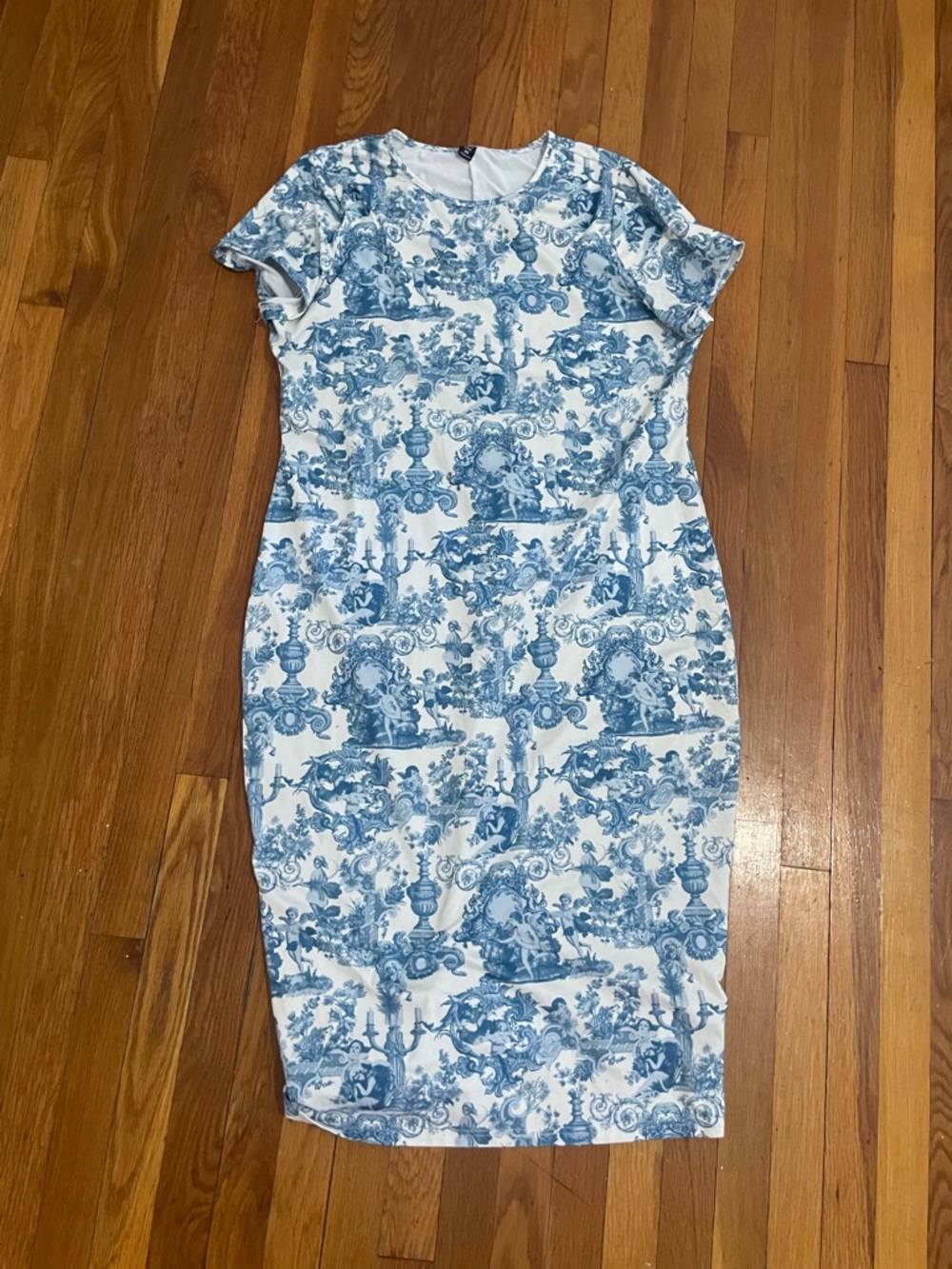 SHEIN Curve Blue Toile Print Midi Dress 3XL | Cottagecore Dress